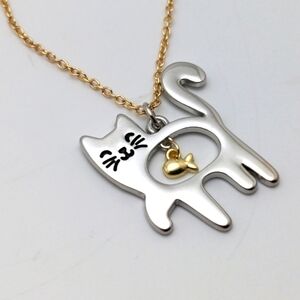 Naughty Kitty Charm Pendant Necklace